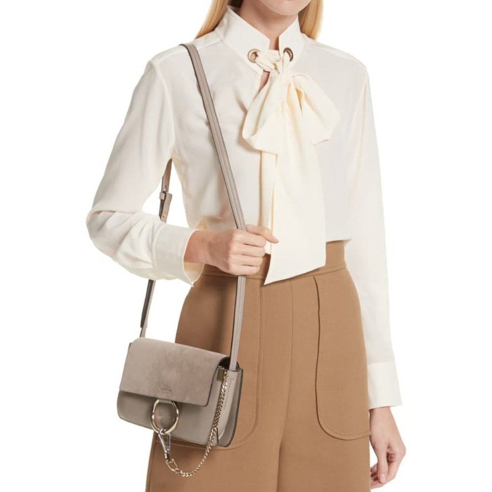 (SOLD) Chloé Small Faye Shoulder Bag, Motty Grey - Picture 14 of 14
